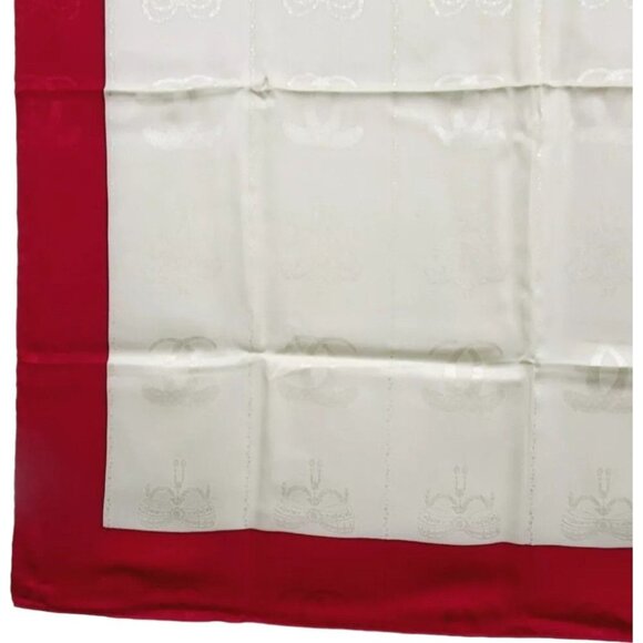 448133AL (S1) Cartier Scarf Must Line Red Silk - Picture 2 of 9